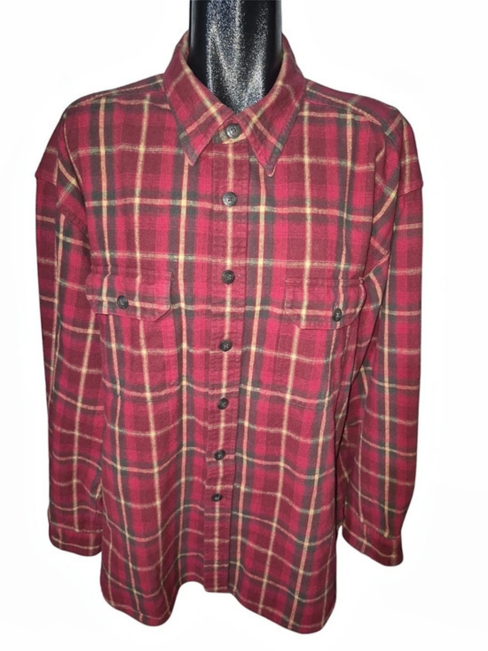 Weatherproof Men's Chamois Heavyweight Cotton Plaid Flannel Shirt Size XXL